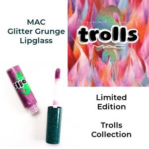 Limited Edition MAC Cosmetics Trolls Glitter Grunge Lipglass .  Purple Rare